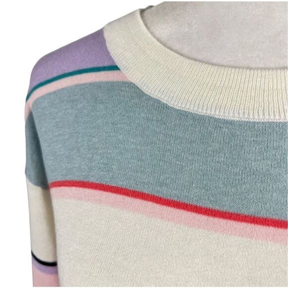 Splendid Silk-Cotton Blend Pullover Sweater Sz XSmall Multicolored Striped NWT ! - Picture 4 of 13